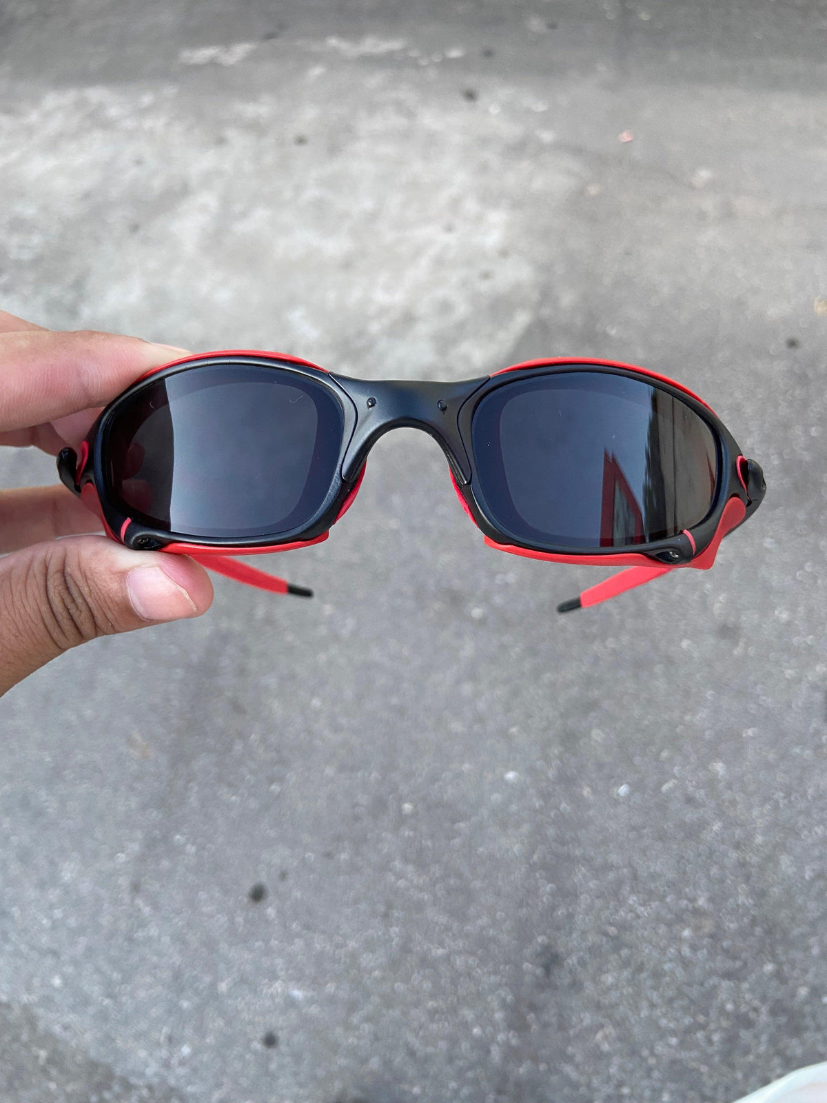 Óculos de sol Juliet Carbon Lentes Black kit vermelho + Sideblinder vermelho